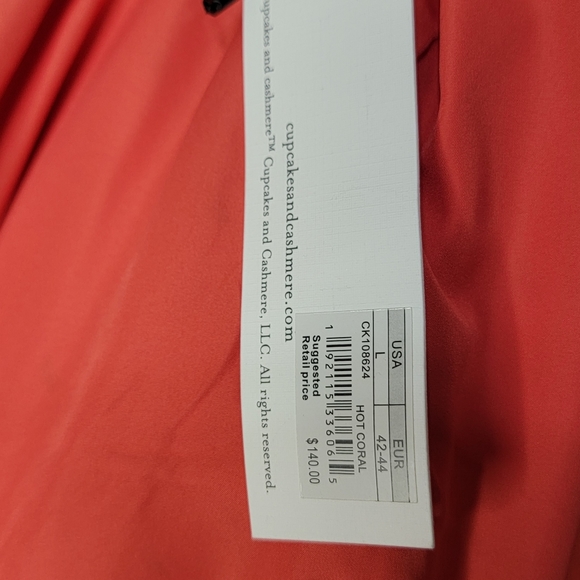 NEW WITH TAGS!!! Cupcakes and Cashmere Orange Wrap Dress Size L. #255 - Picture 5 of 5